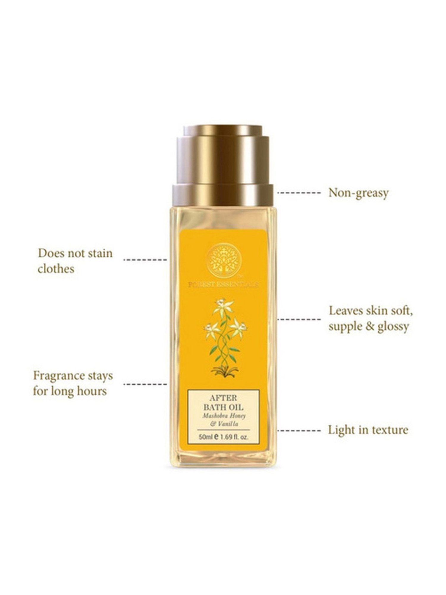 Forest Essentials Ayurvedic Mashobra, Honey & Vanilla Nourishing After Shower Oil  - 50 ml