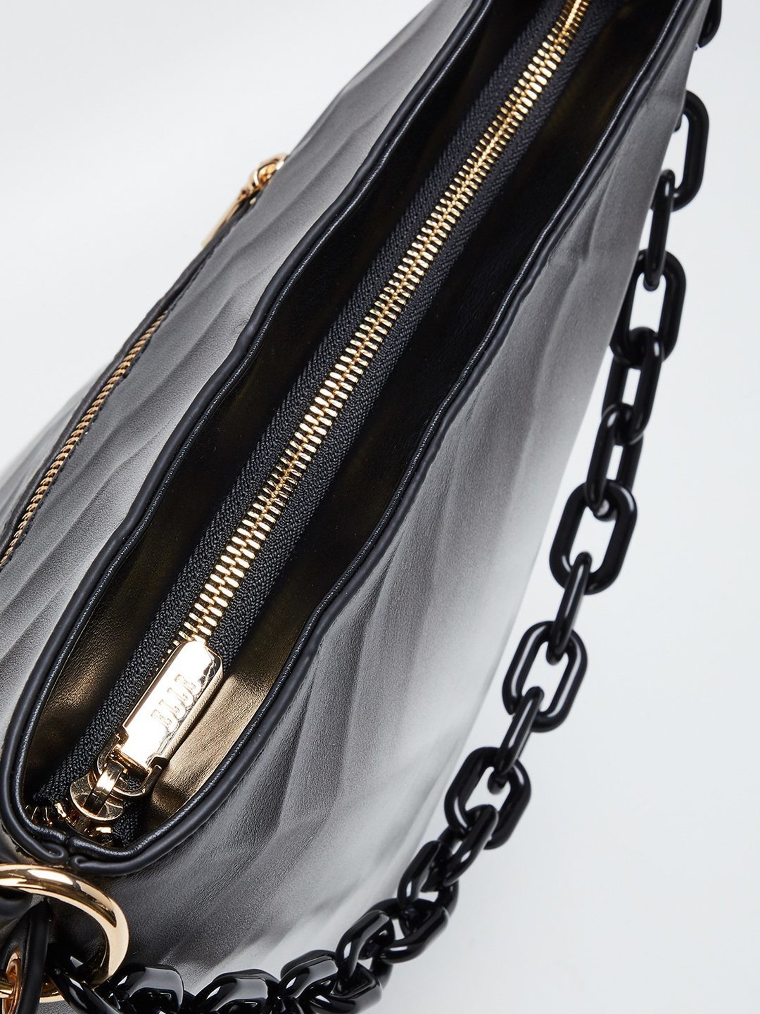 Elle Black Textured Hobo Bag