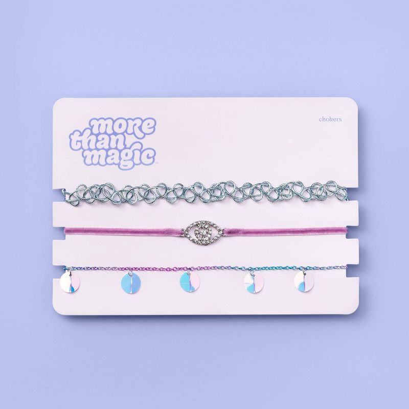 Girls' 3pk Sequin Choker Necklace Set - More Than Magic™