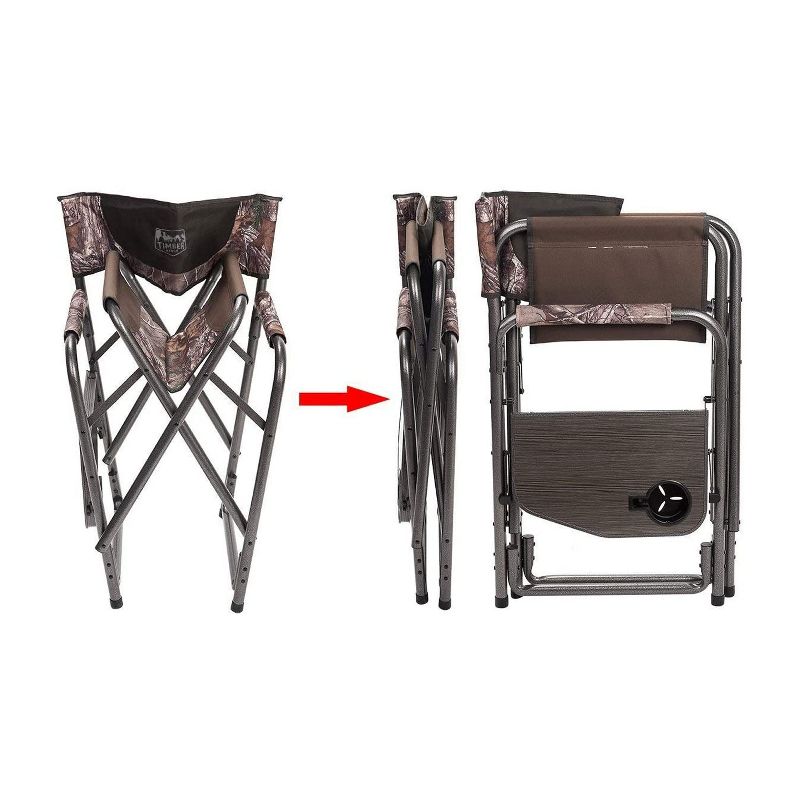 Timber Ridge Indoor Outdoor Portable Lightweight Aluminum Frame Folding Camping Directors Chair with Side Table and Cup Holder
