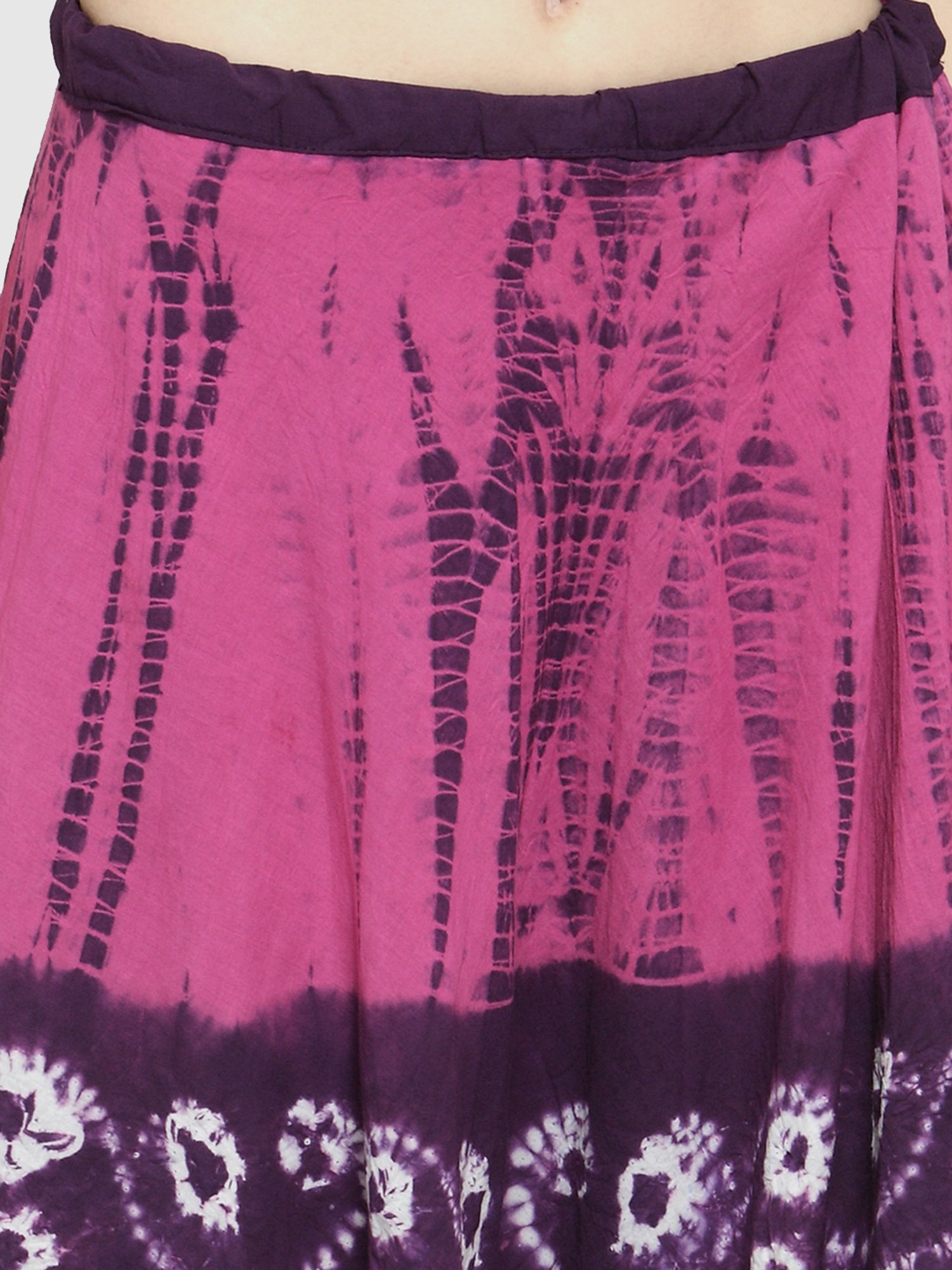 Geroo Jaipur Pink & Blue Hand Dyed Pure Cotton Skirt
