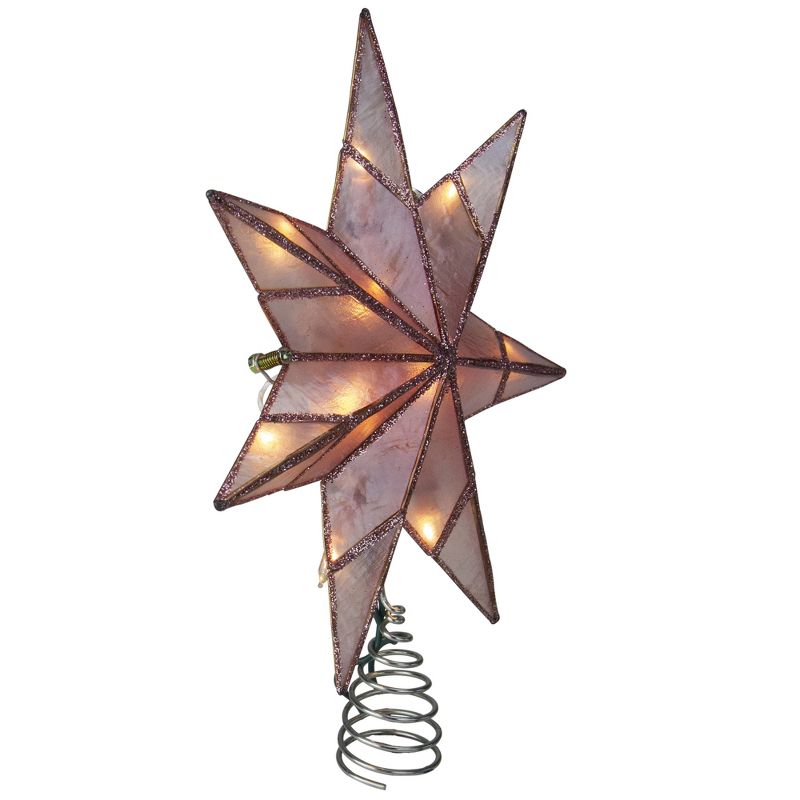 Kurt S. Adler 10" Lighted Pink Star Christmas Tree Topper - Clear Lights