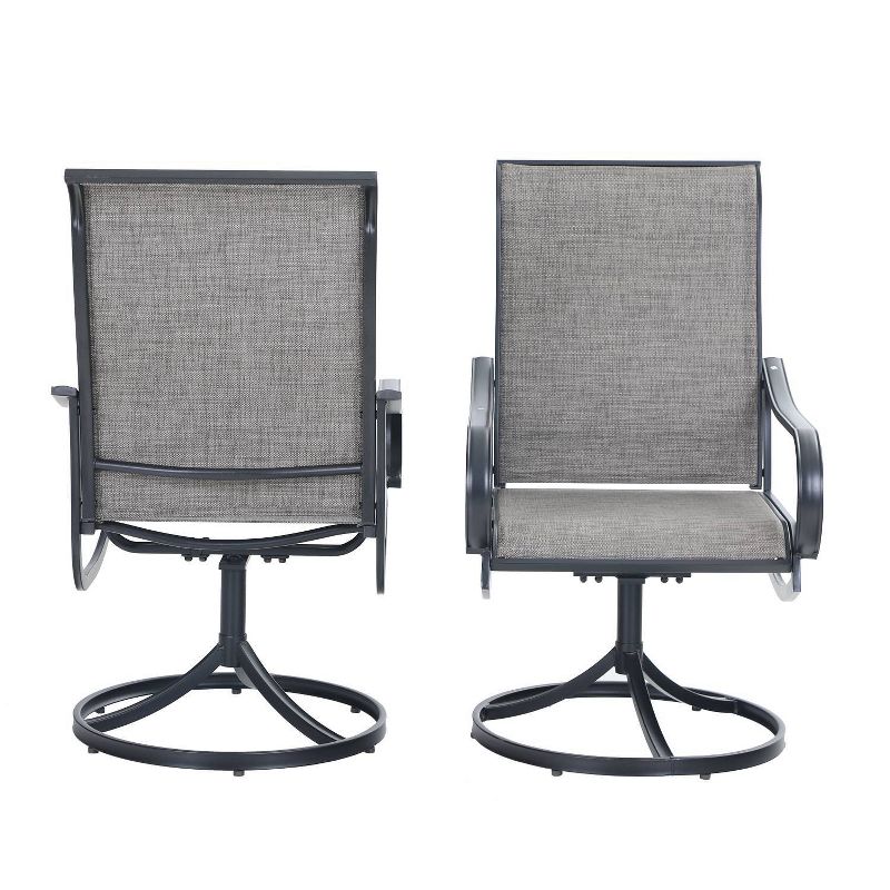 5pc Patio Dining Set with Round Table & Steel Swivel Chairs - Captiva Designs