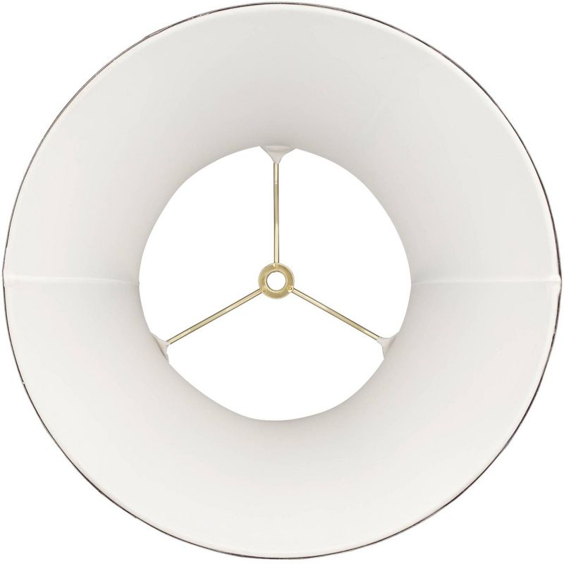 Springcrest Pewter Gray Small Bell Lamp Shade 7" Top x 12" Bottom x 9" Slant x 8.5" High (Spider) Replacement with Harp and Finial