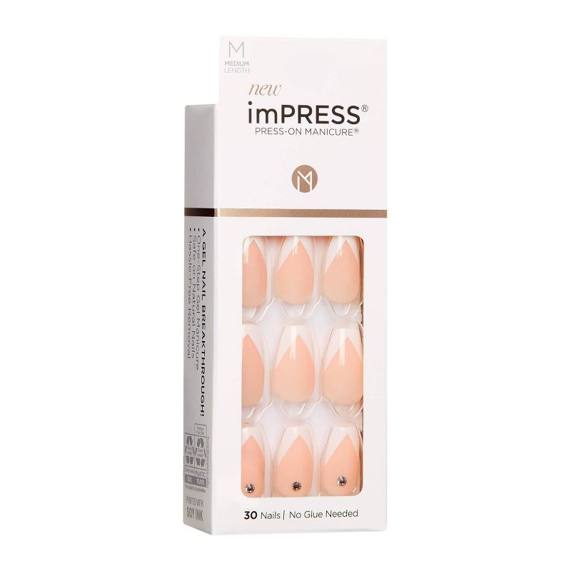 Kiss imPRESS Press-On Manicure False Nails - So French - 30ct