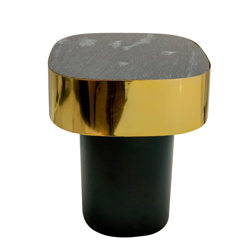 Metal Side Table with Black Marble Gold - Sagebrook Home