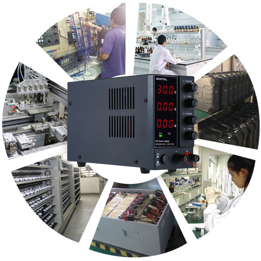 WANPTEK NPS3010W 0-30V 0-10A Switching DC Power Supply 3 Digits Display LED High Precision Adjustable Mini Power Supply AC 115V/230V 50/60Hz Voltage & Current Regulated Dual Output