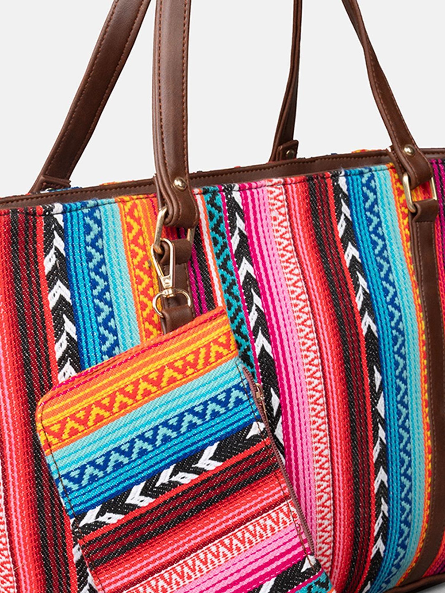 Gaurapakhi Multicolor Printed Large Tote Bag