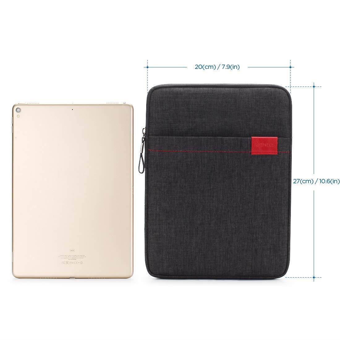 iPad Pro 10.5 Case, Tablet Sleeve Case for 10.5 Inch iPad Pro / 9.7 inch New iPad/iPad Air 2 / iPad 4, 3, 2 / Samsung Galaxy Tab 10.1 Inch Protective Travel Pouch Bag Water Repellent, Black