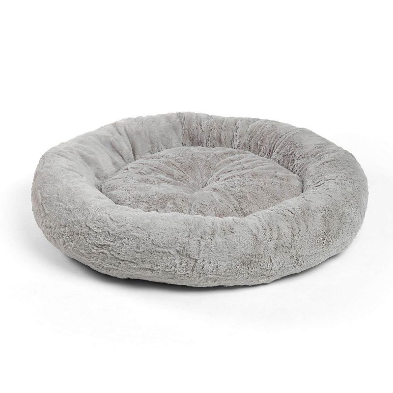 Best Friends by Sheri Orthopedic Relief Donut Cuddler Dog Bed in Gray Lux Fur