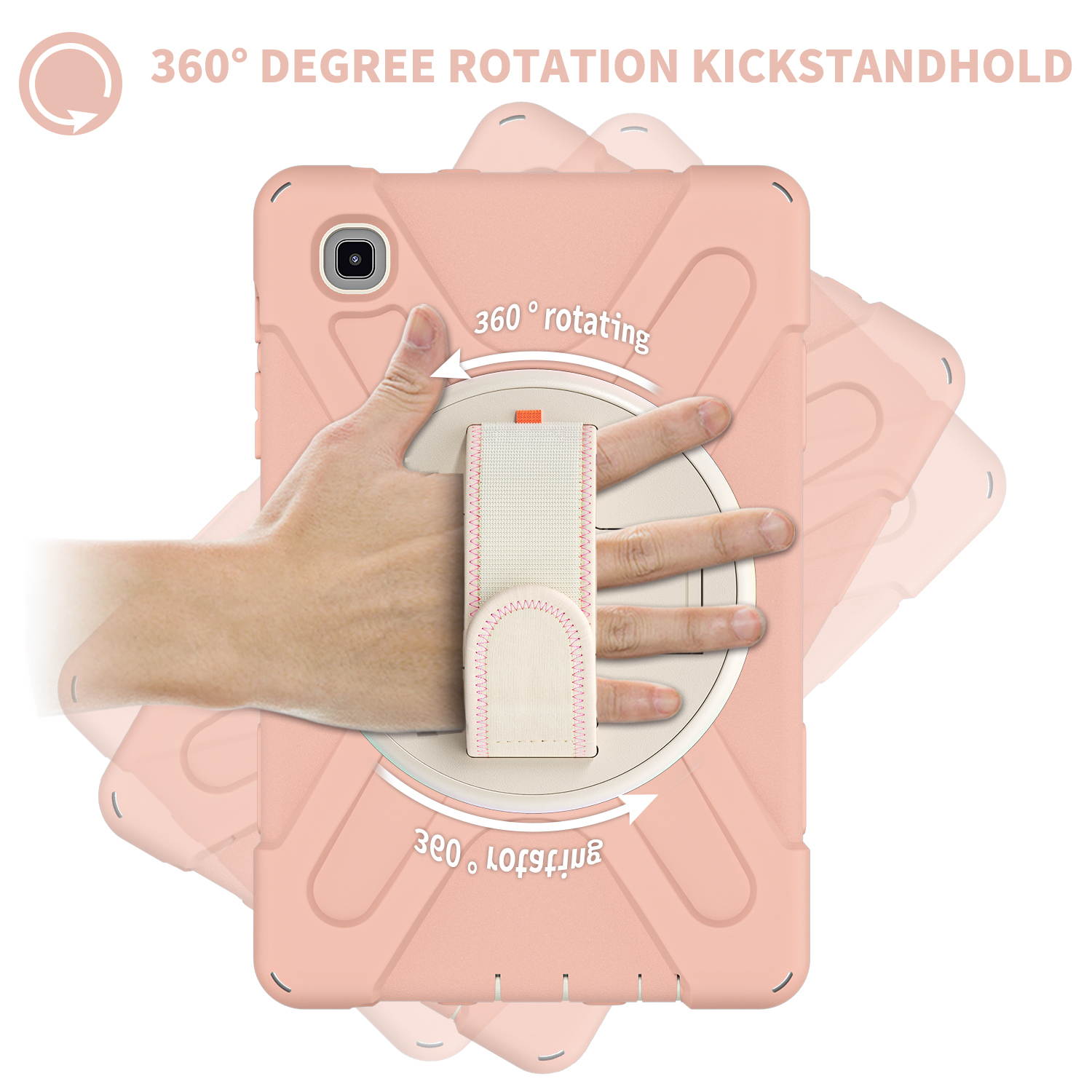 Galaxy Tab A7 Lite Case, Heavy Duty Rugged Shockproof Case with Adjustable Hand Strap, Carrying Shoulder Strap, Rotating Kickstand for Samsung galaxy Tab A7 Lite 8.7 inch 2021 Model SM-T220 SM-T225