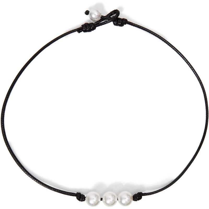 Zodaca 10 Piece Puka and Pearl Shell Assorted Choker Necklaces for Women
