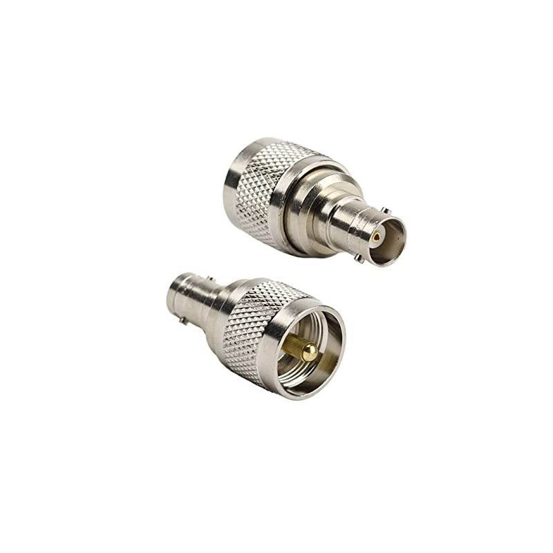 2pcs RF coaxial coax adapter BNC female to UHF male PL259 PL259
