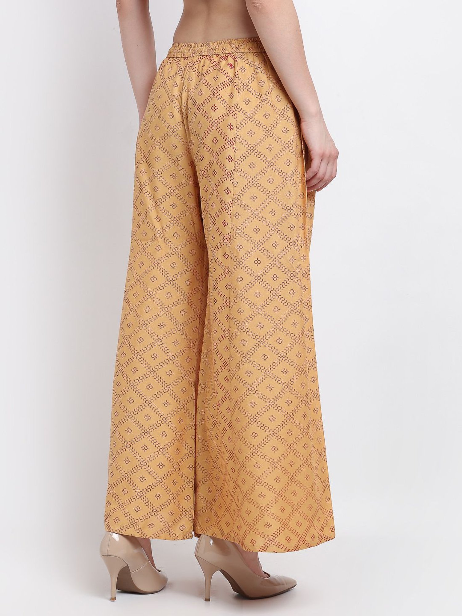 Gracit Brown & Beige Flared Fit Palazzos - Pack Of 2