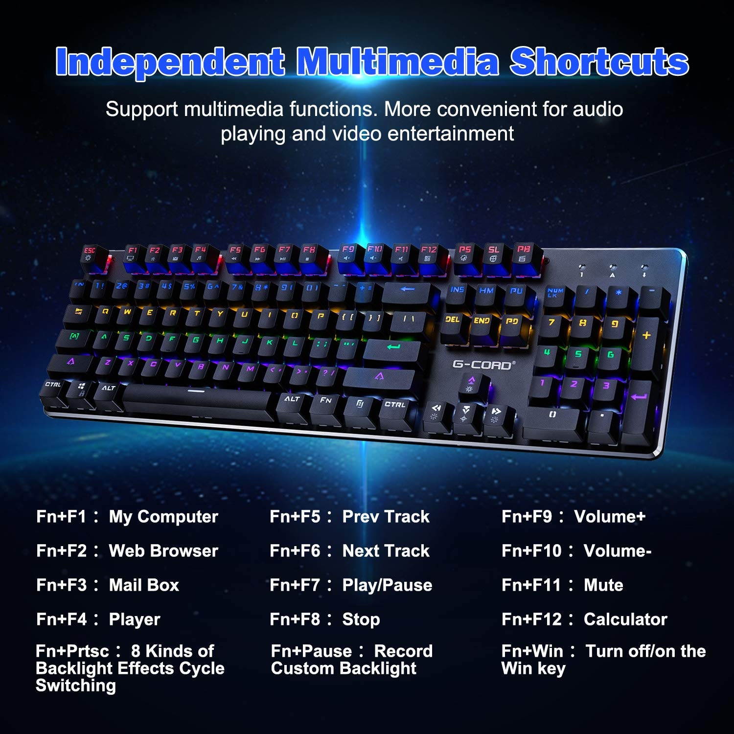 Wireless Mechanical Gaming Keyboard, 104 Keys Wired Keyboard, LED Backlit, Brown Switch, Aluminum Top Frame