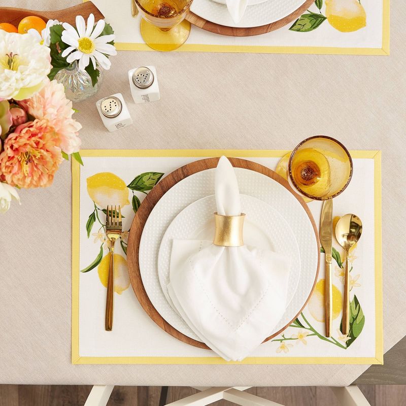 6pk Cotton Lemon Bliss Placemats - Design Imports