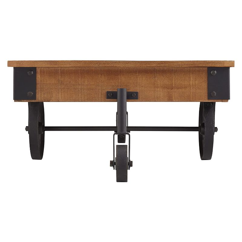 Homelegance Modern Vintage Industrial Factory Collection Living Room Coffee Cocktail Accent Table, Wood and Iron Metal (Rustic Brown and Black)