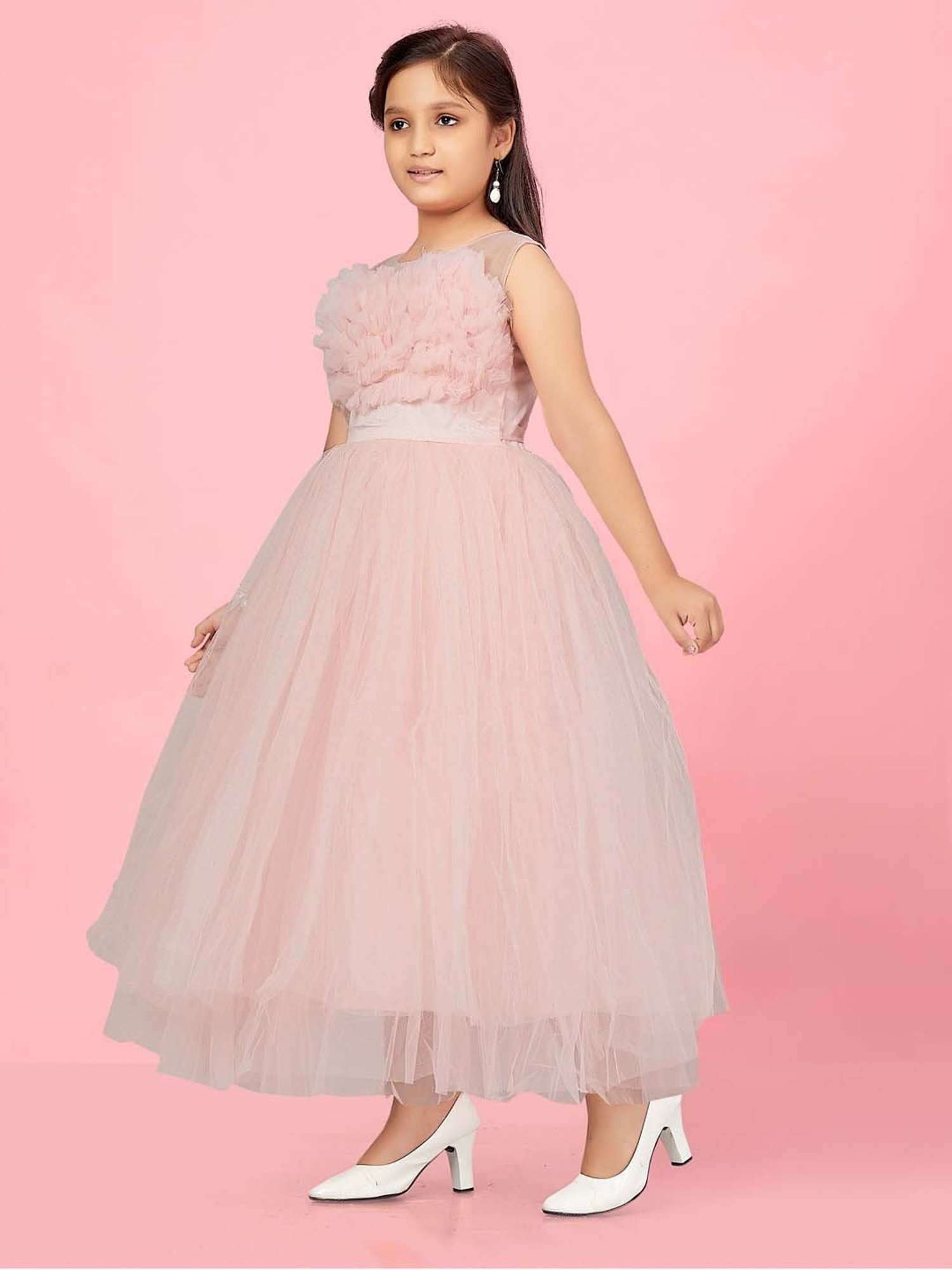 Aarika Kids Peach Flared Fit Gown