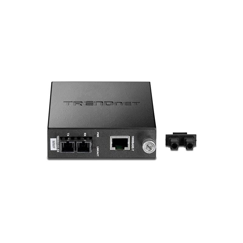 Intelligent 1000 BaseT to 1000 BaseSX MultiMode SC Fiber Media Converter Up to 550M 1800 ft Fiber to Ethernet Converter 2 Gbps Switching Capacity Lifetime Protection TFC1000MSC