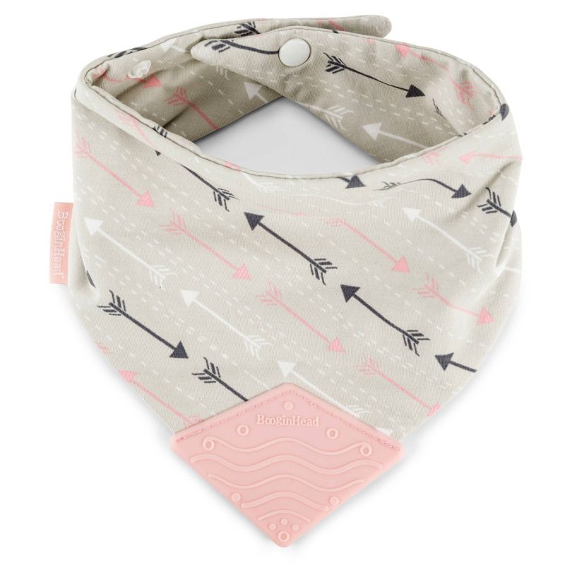BooginHead Teether & Pacigrip Bib - Pink Arrows 2pk