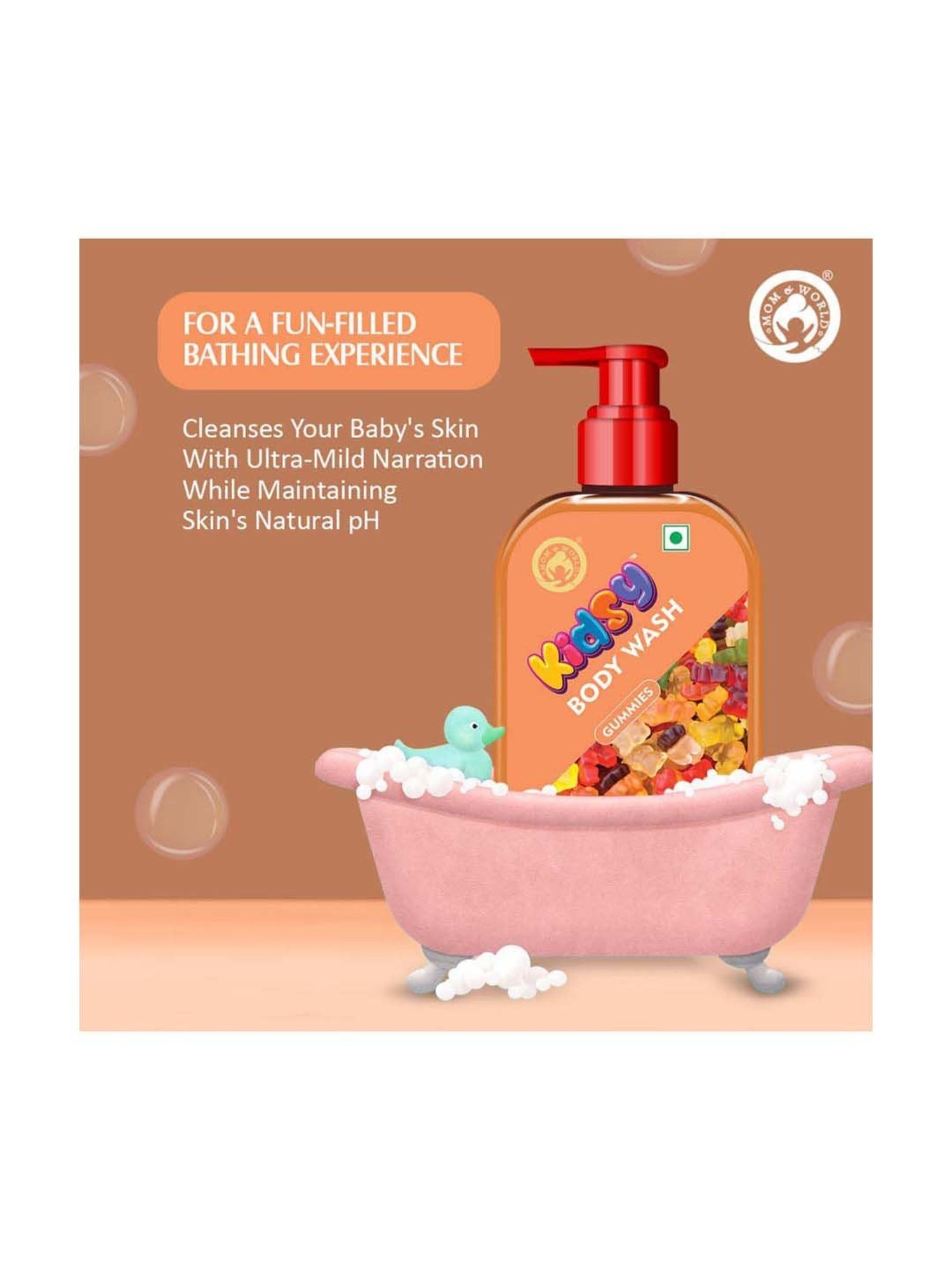 Mom & World Kidsy Gummies Body Wash - 240 ml