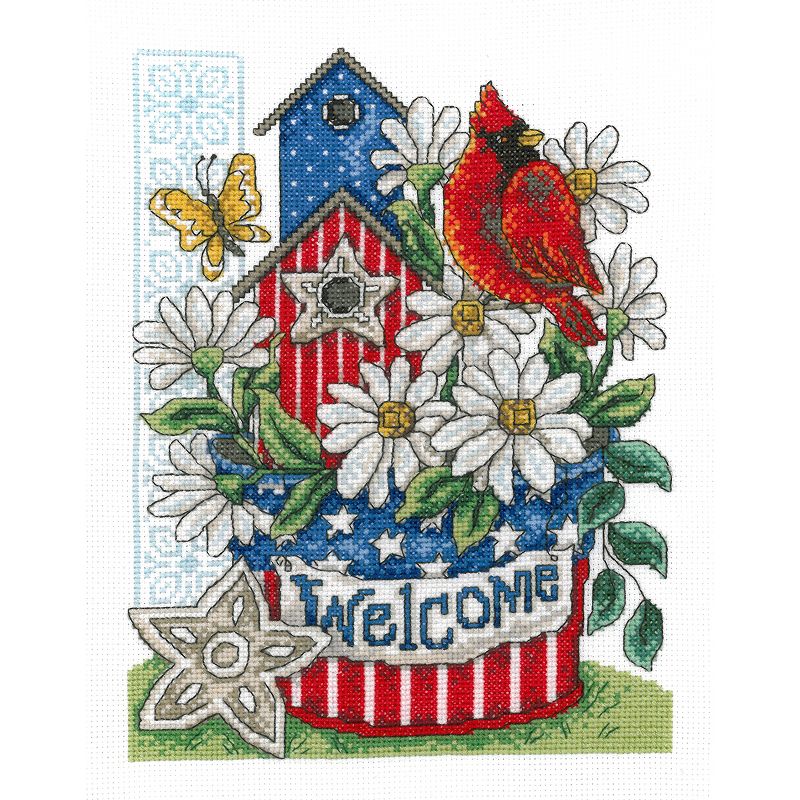 Imaginating Counted Cross Stitch Kit 7.5"X10"-Patriotic Welcome (14 Count)