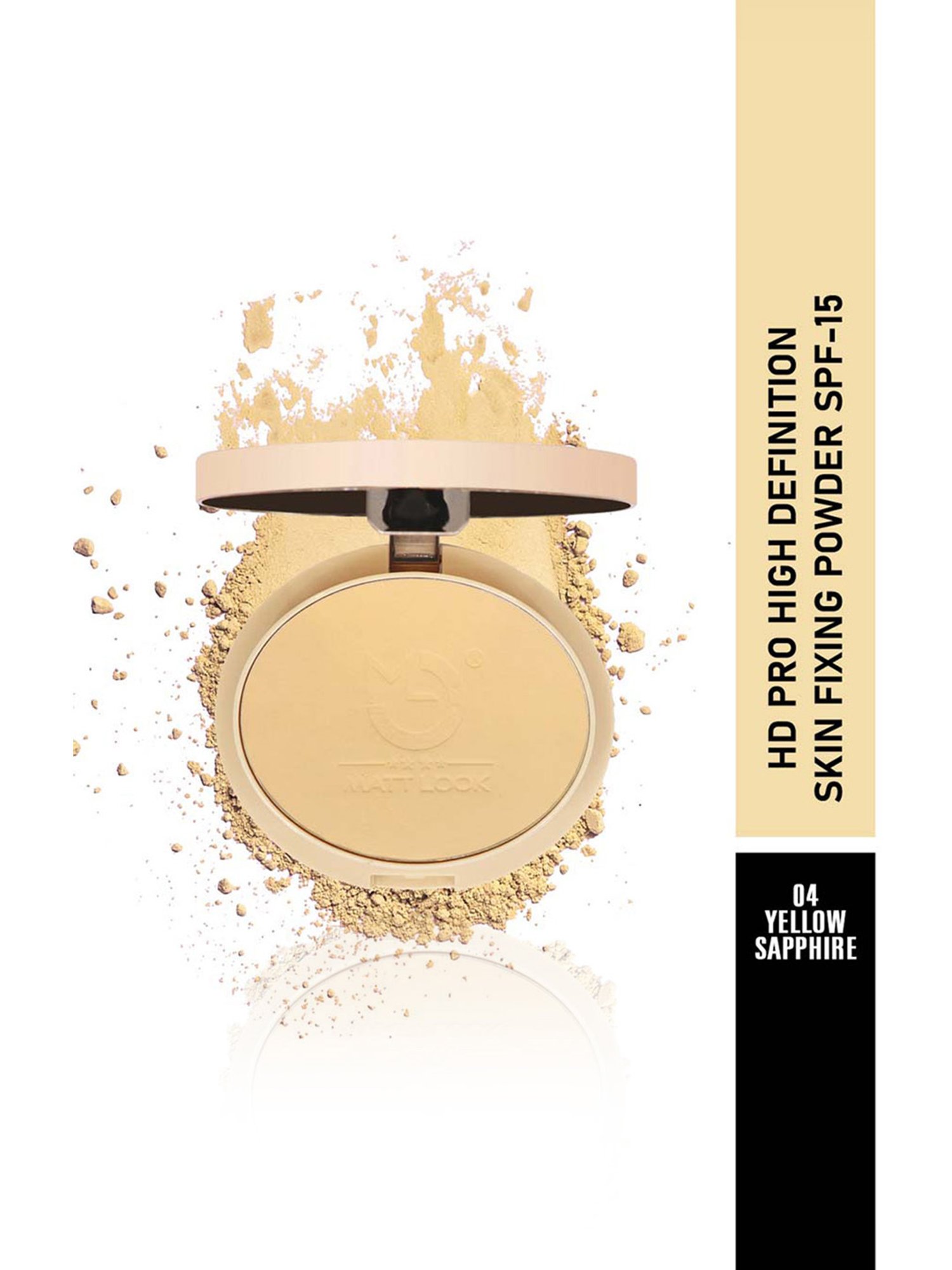Matt Look HD Pro High Definition Skin Fixing Powder SPF-15 04 Yellow Sapphire - 20 gm