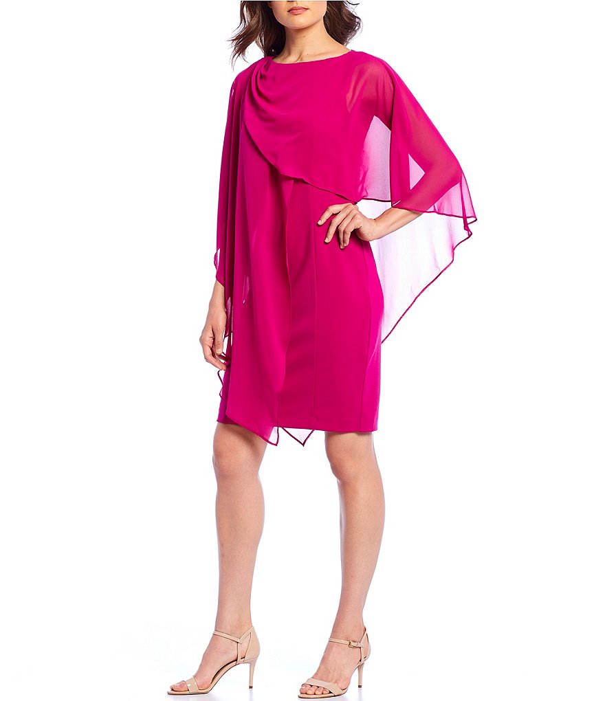 Eliza J Draped Overlay Sheath Dress