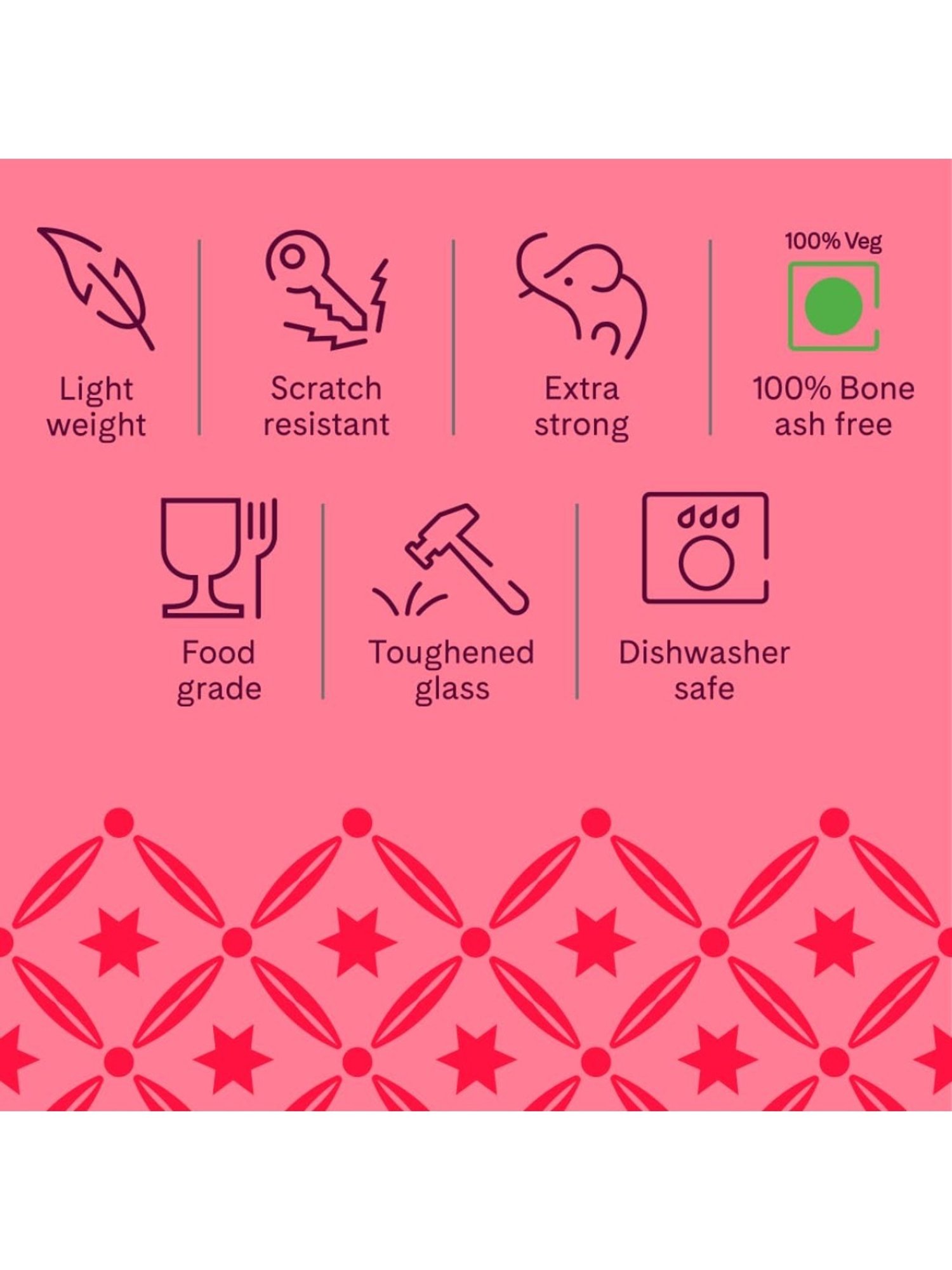 Larah by Borosil White Ceramic Opalware Mug - Set of 6 160ml