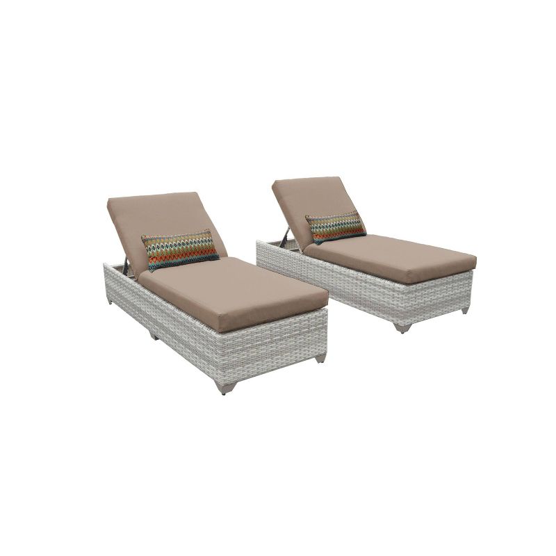 Fairmont 2pk Patio Chaise Lounges - Wheat - TK Classics