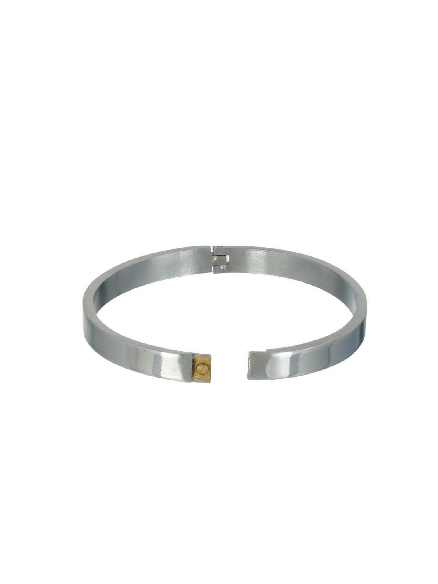 Bold by Priyaasi Solid Silver-Plated Cuff Bracelet for Men