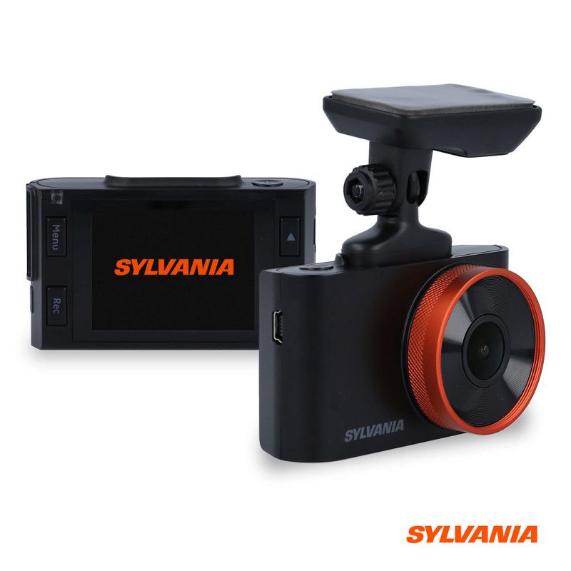 Sylvania Roadsight Plus Dash HD 1296p Camera with 130 Degree View, Hit Collision Detection, Night Vision, and Mobile App Enabled, Black
