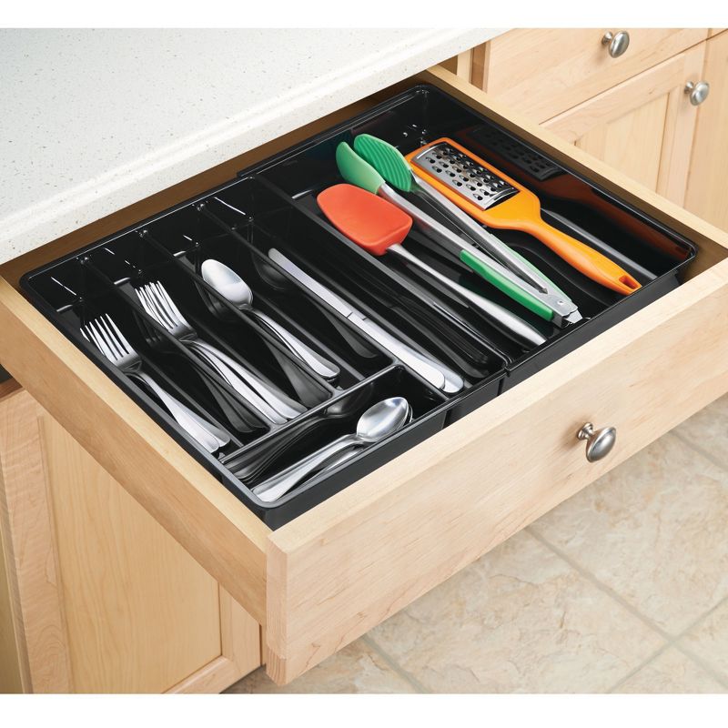 InterDesign Expandable Kitchen Drawer Organizer Black
