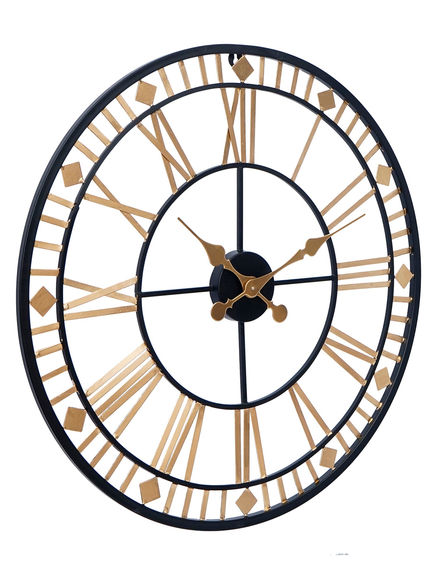 CHRONIKLE Round Black & Gold Iron Wall Clock