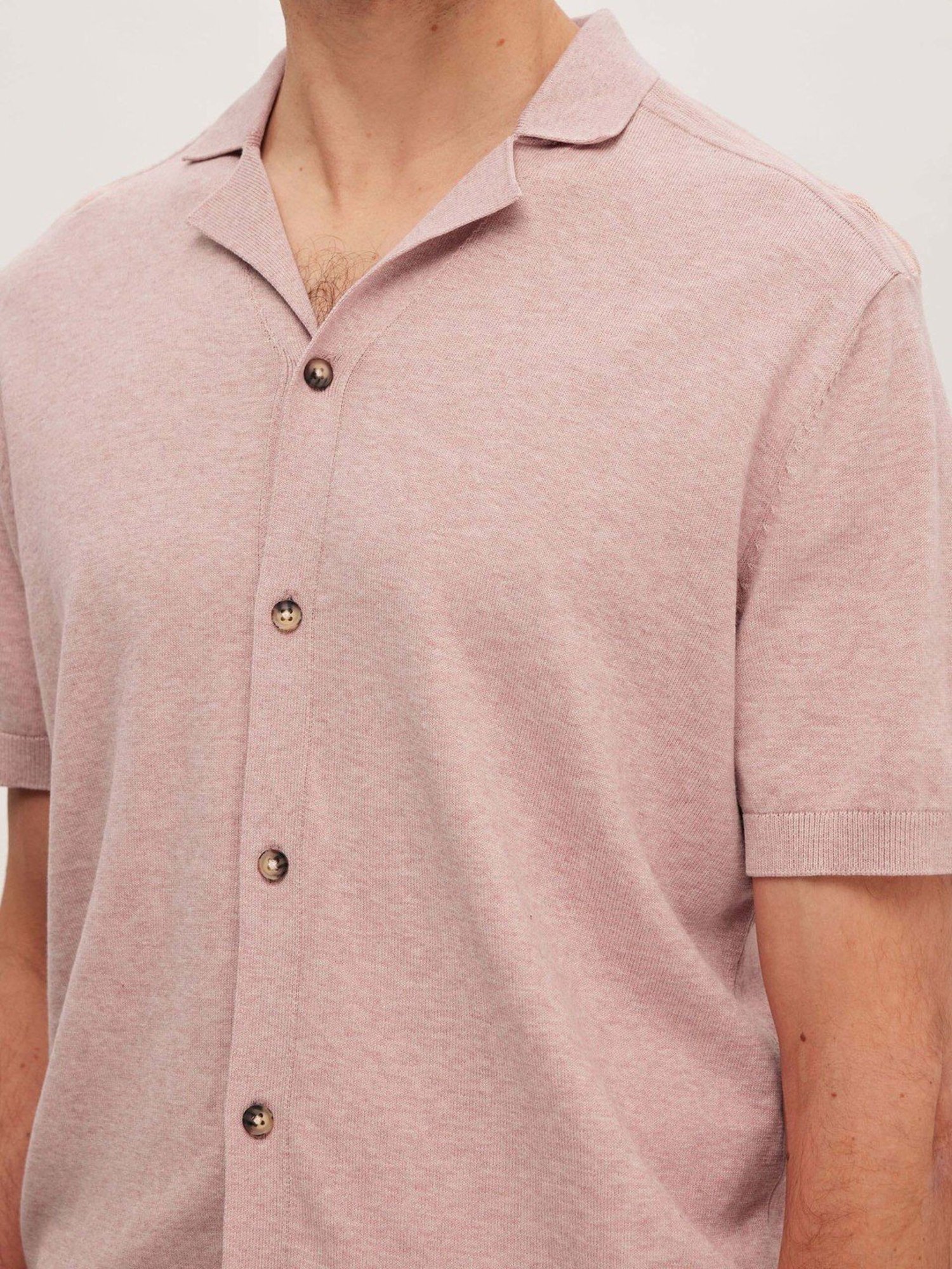 SELECTED HOMME Pink Regular Fit Cotton Cardigan