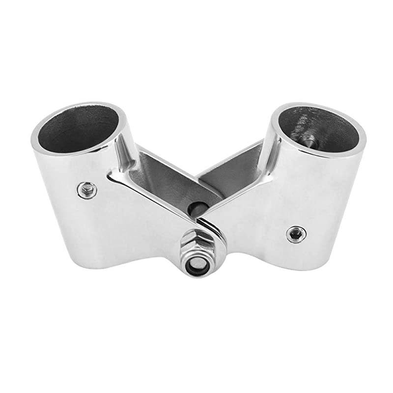 Stainless Steel Folding Swivel Connector Boat Rail Tube Pipe Fittings for Marine Yacht (22mm Outer diameter)
