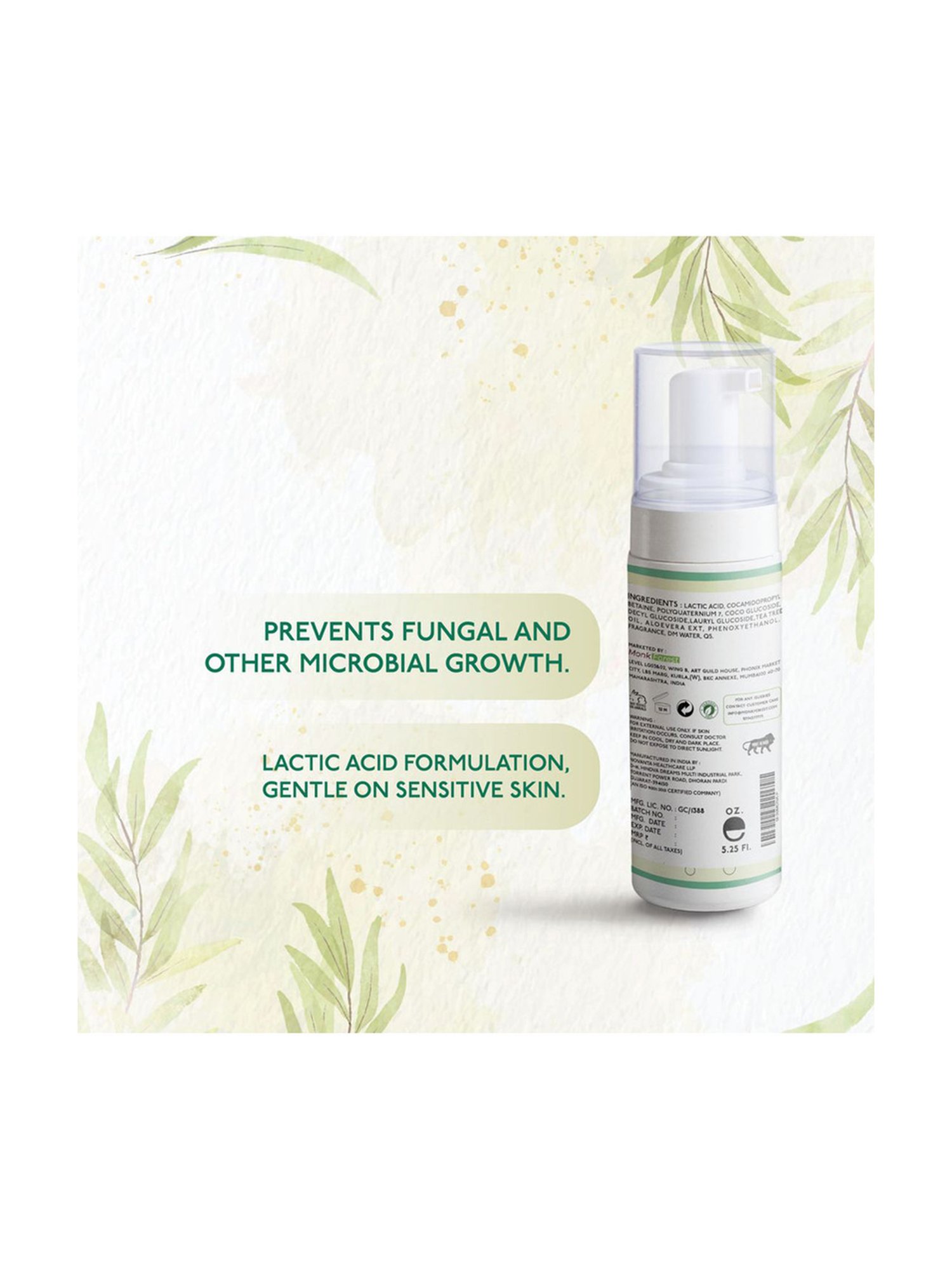 Monk Forest Foaming Intimate Wash for Women with Tea Tree Oil - 150 ml