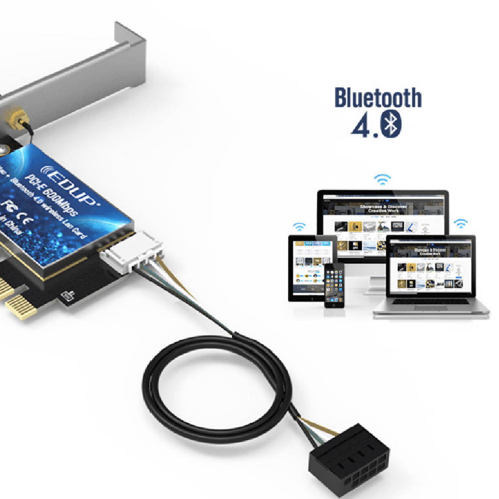 PCI-E High Speed Interface WiFi Bluetooth 4.0 AX 600Mbps Dual Band 5.GHz/2.4GHz PCI-E Wireless WiFi Network Adapter Card For Windows7/8.1/10
