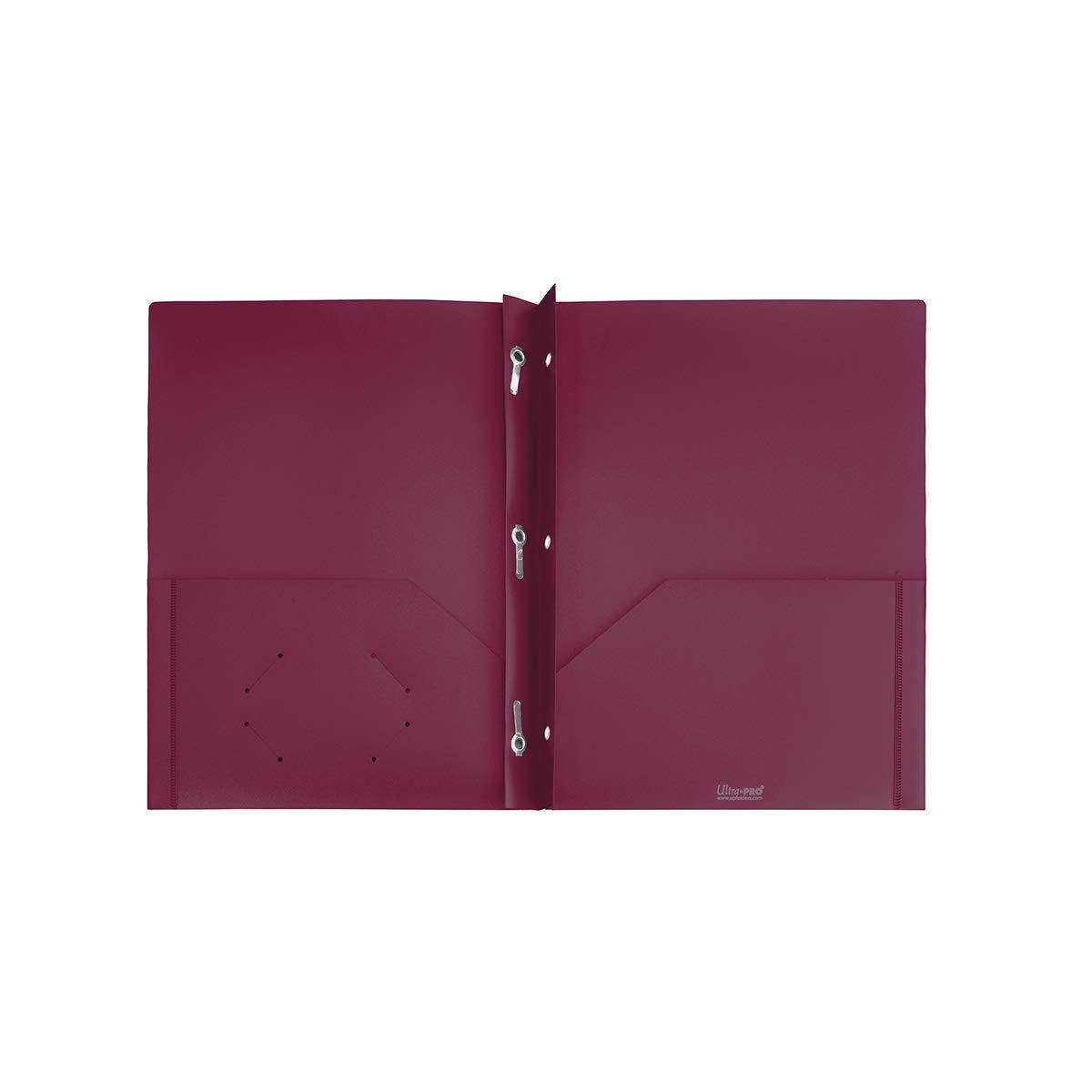 Ultra Pro - 2-Pocket Folders with 3-Prong Fastener (10-Pack, Burgundy)