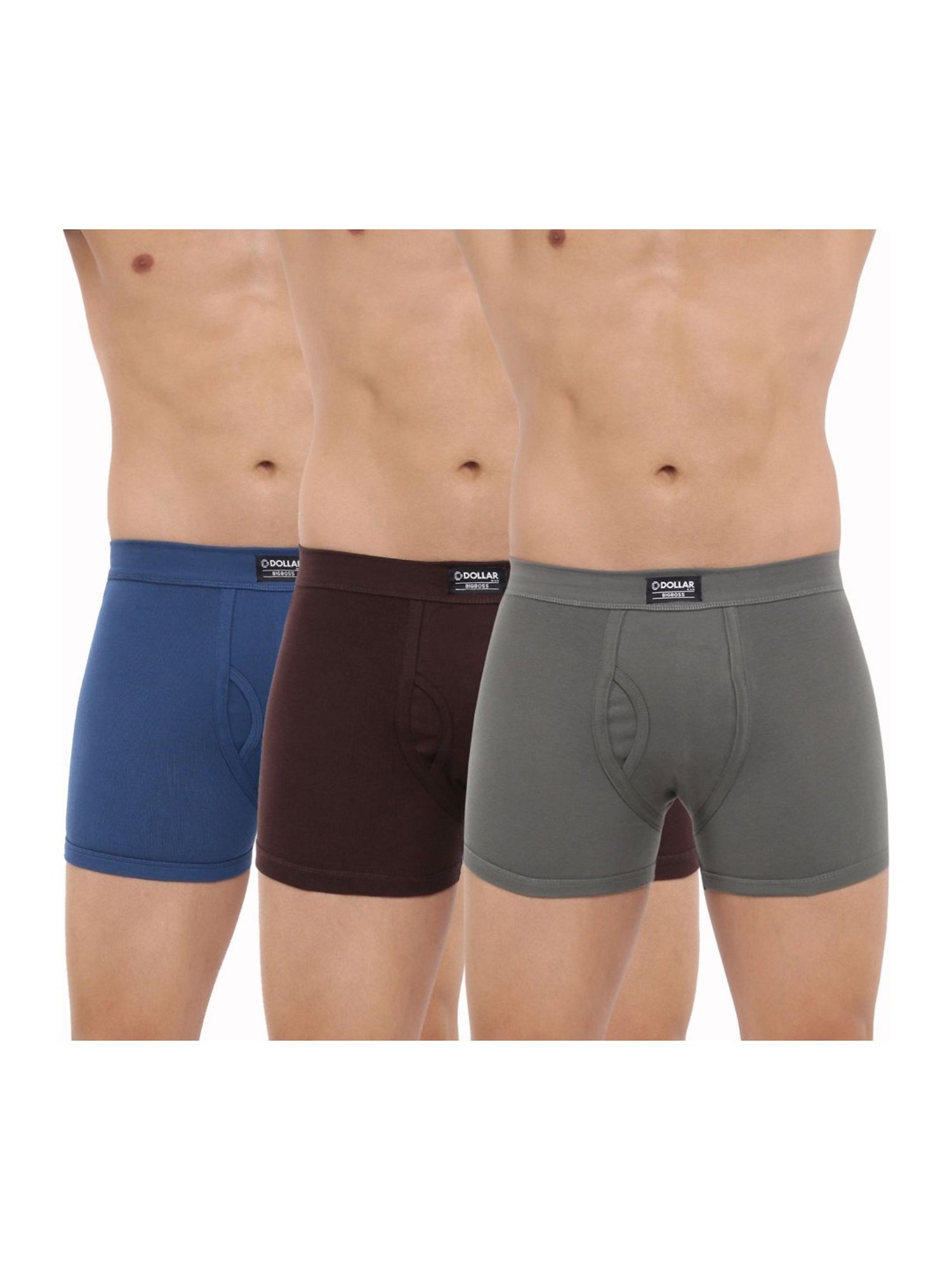 Dollar Bigboss Assorted Color Cotton Trunks (Pack Of 3)
