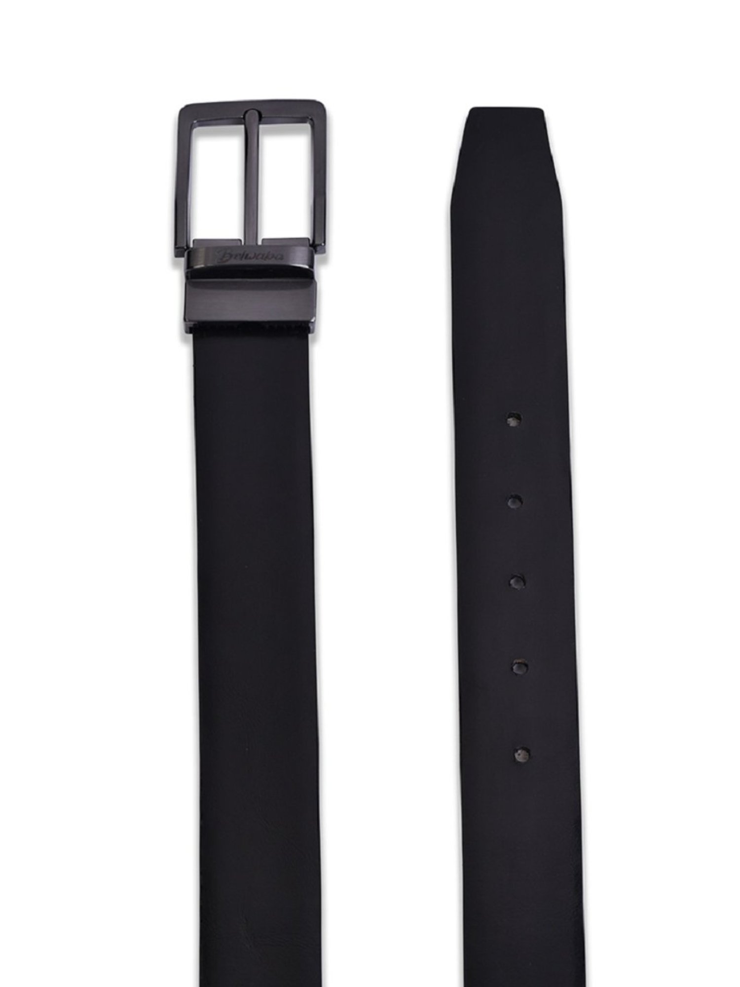 BELWABA Black Formal Reversible Leather Belt for Men
