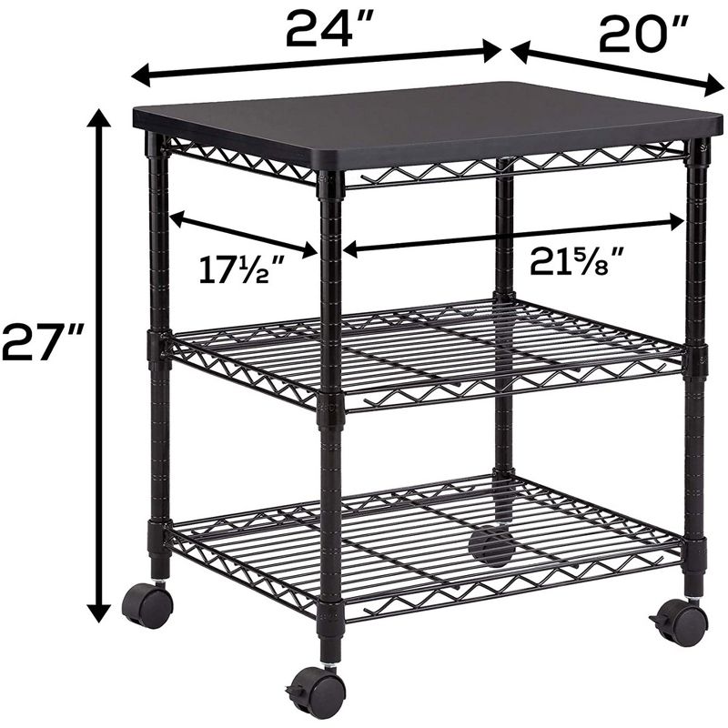 Homz 4-Drawer Medium Rolling Storage Cart - Black with Smoke Drawers