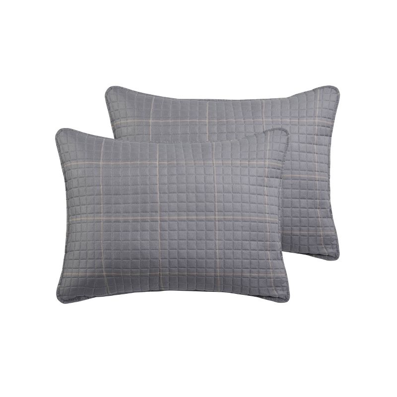 Queen 3pc Grid Quilt Set - Jade + Oake