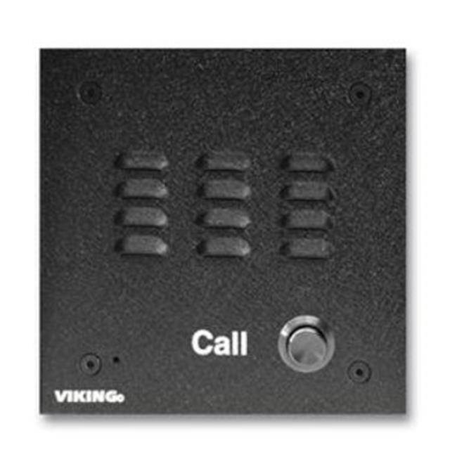 Viking - E-10A - Speaker Phone with Call Button & Black Aluminum Faceplate, Flush Mount with Included Rough-In Box or