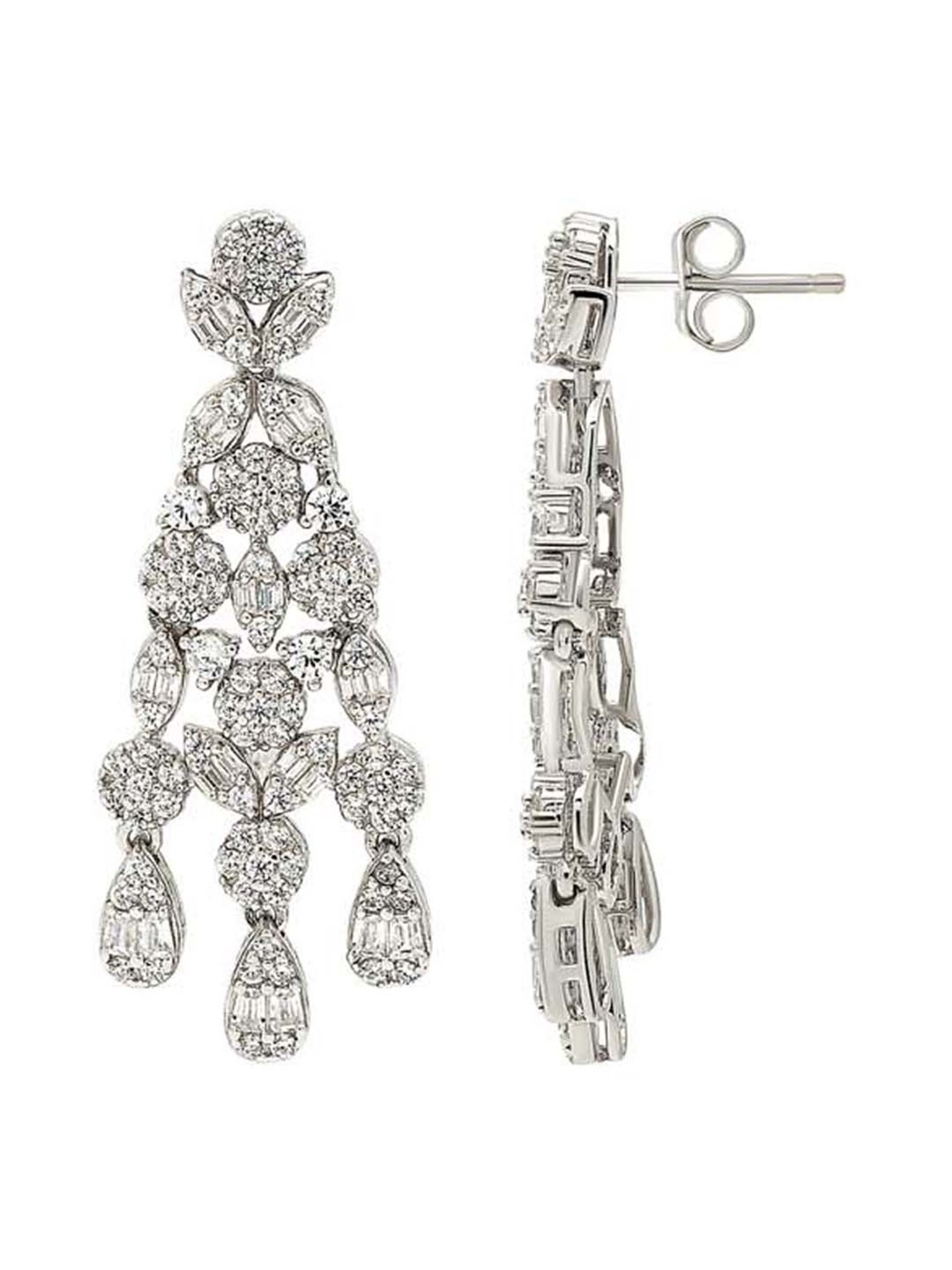 Silberry 925 Sterling Silver Cascade Dangler Earrings for Women