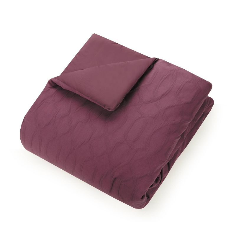 King 3pc Aubergine Matelasse Comforter Set Purple - Ayesha Curry