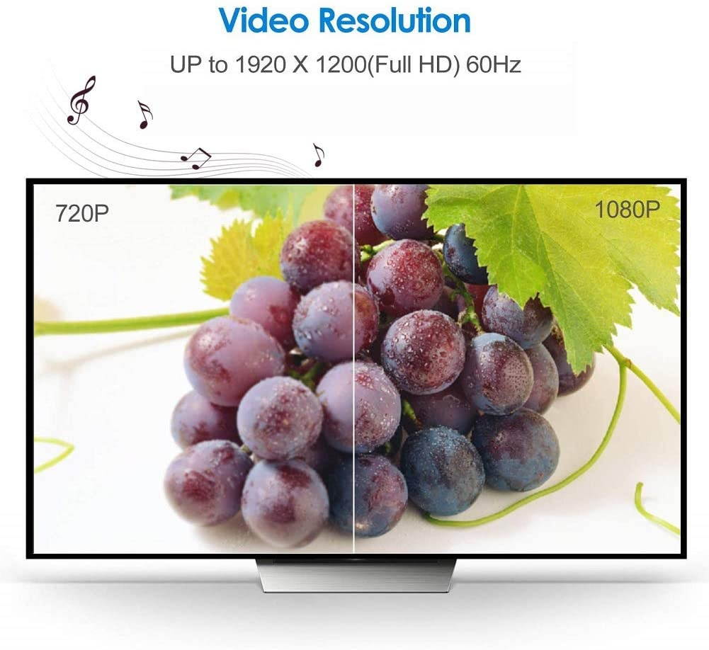 VGA to HDMI Adapter Converter with Audio(PC VGA Source Output to TV/Monitor with HDMI Connector)FOINNEX Active Male VGA in Female HDMI 1080p Video Dongle adaptador for ComputerLaptopProjector