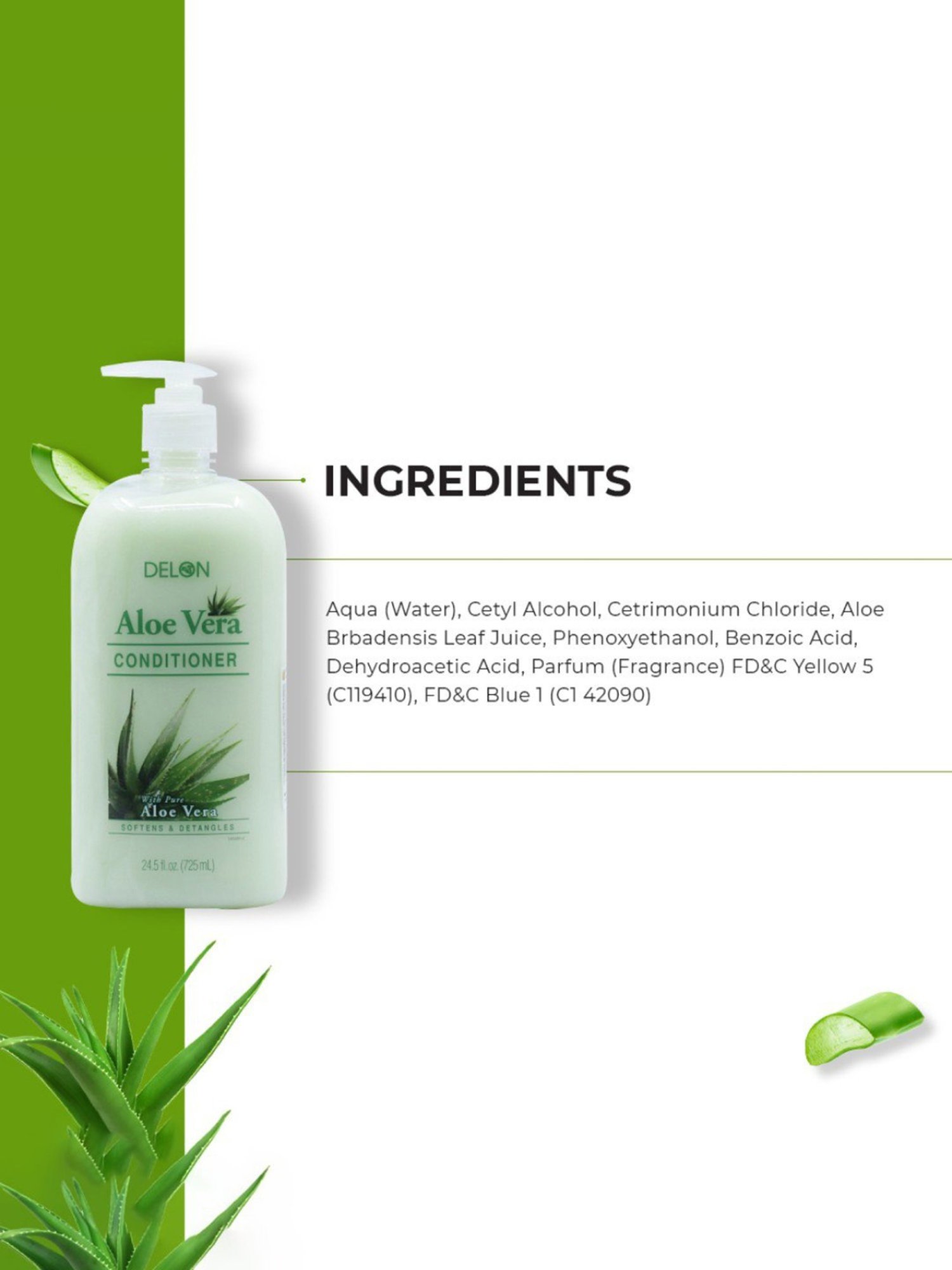 Delon Softens & Detangles Aloe Vera Conditioner - 725 ml