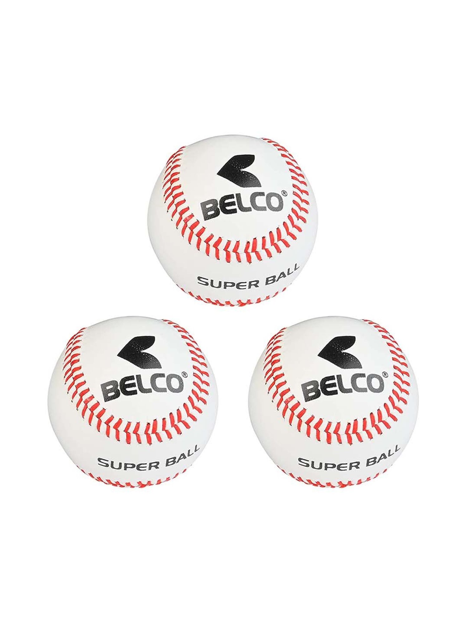 Belco White Leather Competition Grade Baseball (Pack of 3)
