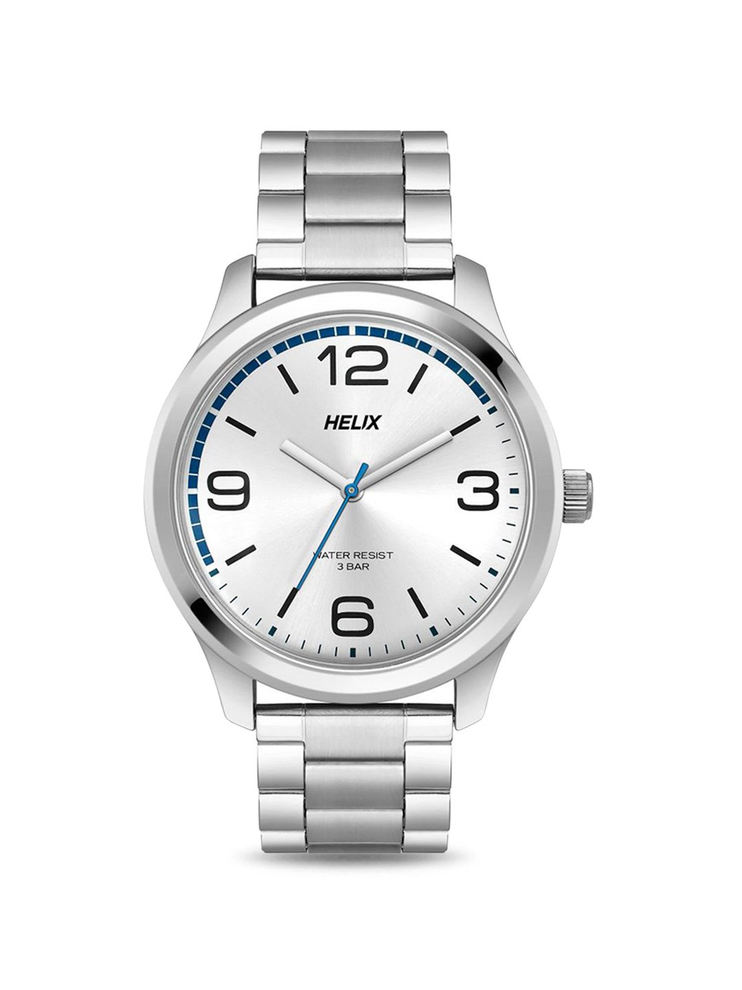 Helix By Timex Silver Round Dial Analog Stainless Steel Men Watch - TW043HG15